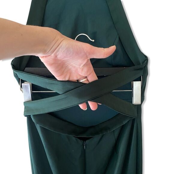 NBD Everett gown dress green maxi strappy backless Revolve NWT XL - Picture 8 of 11